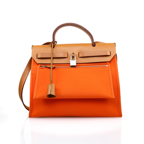 sac hermes toile et cuir